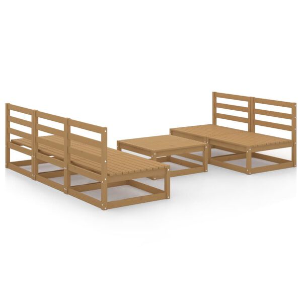 vidaXL 6-cz. zestaw wypoczynkowy do ogrodu, miodowy brąz, sosnowy