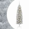 vidaXL Sztuczna wąska choinka z bombkami 180 cm 300 LED Ciepła biel