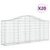 vidaXL Kosze gabionowe, 20 szt, 200x30x80/100 cm, galwanizowane żelazo