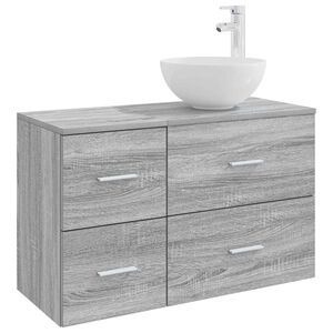 vidaXL Zestaw mebli łazienkowych 2 pcs Szary Sonoma