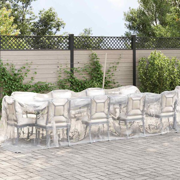 vidaXL Przezroczysta plandeka z oczkami 2x10 m Polietylen