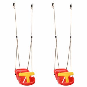 vidaXL Huśtawka dla dziecka 2 pcs Czerwony 36 x 43 x 42 cm