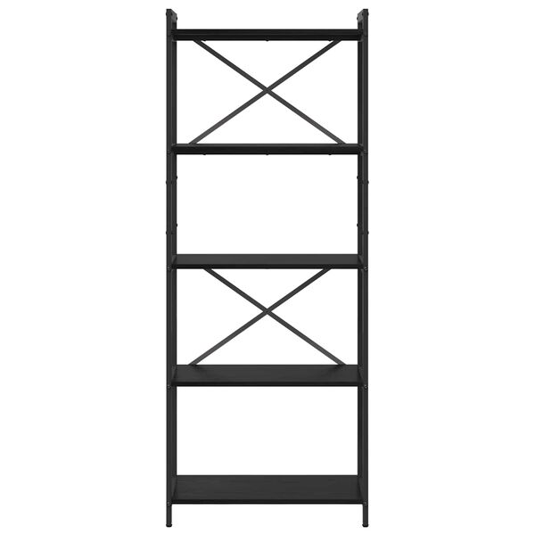 vidaXL P&oacute;łka na książki Czarny Dąb 60 x 30 x 155 cm