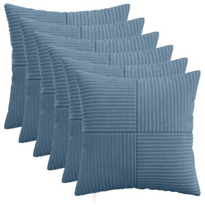 vidaXL Poszewka na poduszkę 6 pcs ALMELO niebieski 30 x 30 cm sztruks
