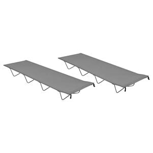 vidaXL Ł&oacute;żka polowe, 2 szt., 180x60x19 cm, tkanina i stal, szare