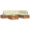vidaXL Zestaw sof na zewnątrz z poduszką 5 Sztuka Naturalny i Kremowy