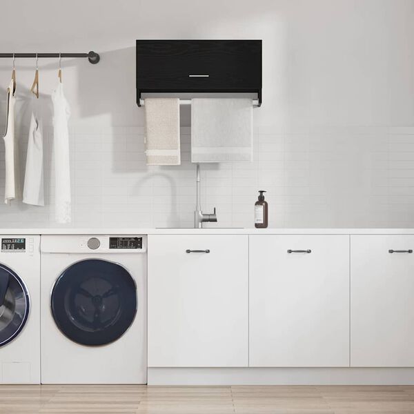 vidaXL Garderoba Czarny Dąb 70 x 32,5 x 35 cm Materiał drewnopochodny