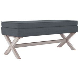 vidaXL Stołek ze schowkiem, ciemnoszary, 110x45x49 cm, aksamit