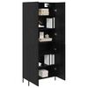 vidaXL Highboard Czarny Dąb 69,5 x 34 x 180 cm Materiał drewnopochodny