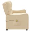 vidaXL Rozkładany fotel masujący, 2-os., kremowy, obity tkaniną