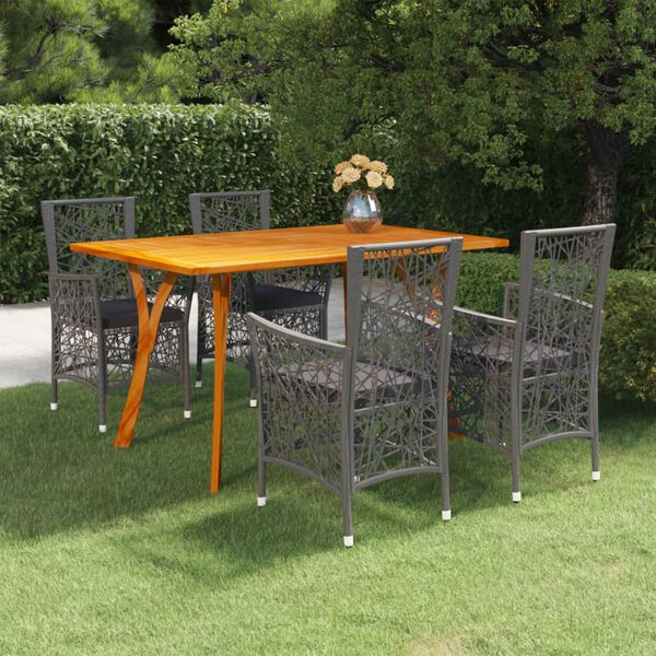 vidaXL 5-częściowy zestaw mebli ogrodowych, szary