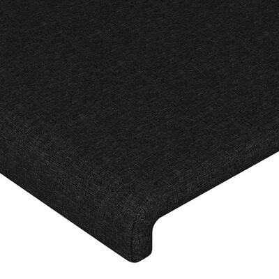 vidaXL Rama łóżka z zagłówkiem, czarna, 90x190 cm, obita tkaniną