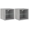 vidaXL Ścienne szafki TV z LED, 2 szt., szary dąb sonoma, 30x28,5x30cm