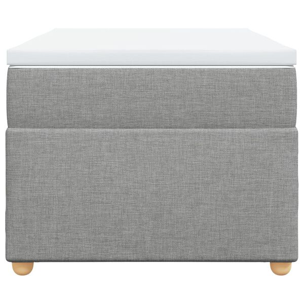 vidaXL Łóżko kontynentalne z materacem, jasnoszare, tkanina, 90x200 cm