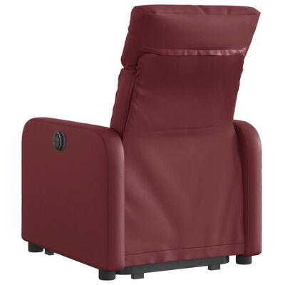 vidaXL Rozkładany fotel pionizujący, elektryczny, bordowy, ekoskóra