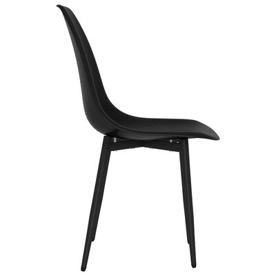 vidaXL Krzesła stołowe, 4 szt., czarne, PP
