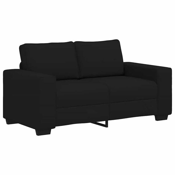 vidaXL Sofa 2-osobowa Czarna 160x77x82 cm Tkanina
