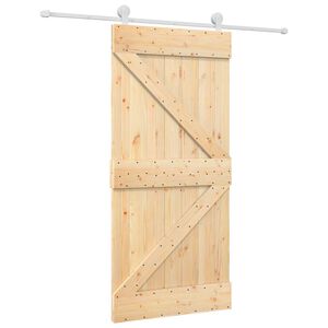 vidaXL Drzwi przesuwne Naturalne i białe 95 x 210 cm