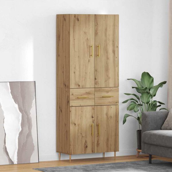 vidaXL Highboard z szufladą Dąb rzemieślniczy 69,5 x 34 x 180 cm