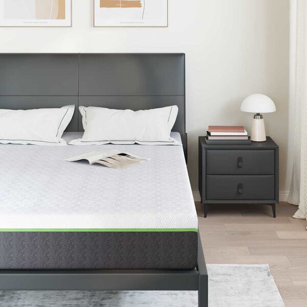 vidaXL Materac Biały i szary 140 x 190 cm Tkanina żakardowa