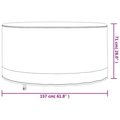 vidaXL Pokrowiec na meble ogrodowe, okrągły, beżowy, Ø157x71 cm, 600D