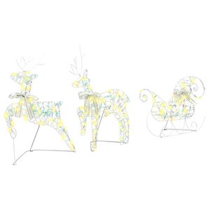 vidaXL LED Renifery z 60 diodami LED 3 pcs Ciepła biel PET