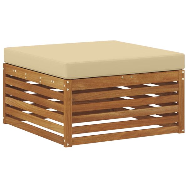 vidaXL Zestawy sof 8 pcs Naturalny i Beżowy Lite Drewno Akacji