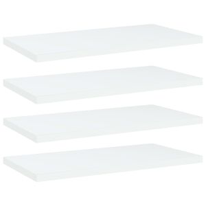 vidaXL P&oacute;łki na książki, 4 szt., białe, 40x20x1,5 cm