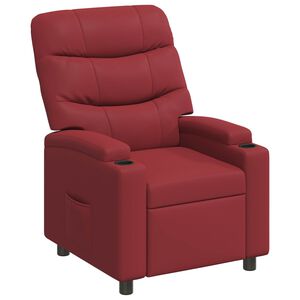 vidaXL Fotel z funkcją relaksu Czerwone wino 75 x 93 x 102 cm tkanina