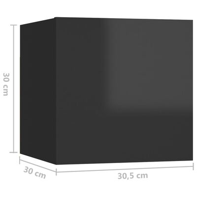 vidaXL Szafka nocna, wysoki połysk, czarna, 30,5x30x30 cm, płyta