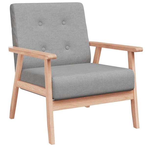 vidaXL Fotel, jasnoszary, tkanina