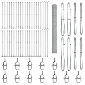 vidaXL Słupek ogrodzeniowy. Srebrny 100 x 1,5 m (siatka 25 mm) Stal