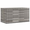 vidaXL Skrzynia na poduszki ogrodowe, rattan PE, 194x100x103 cm, szara