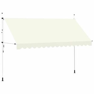 vidaXL Markiza zwijana ręcznie, 400 cm, kremowa