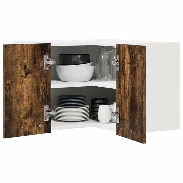 vidaXL Szafka wisząca Wędzony dąb i biały 57 x 57 x 40 cm