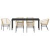 vidaXL Zestaw do jadalni w ogrodzie 7 pcs Brązowy polirattan