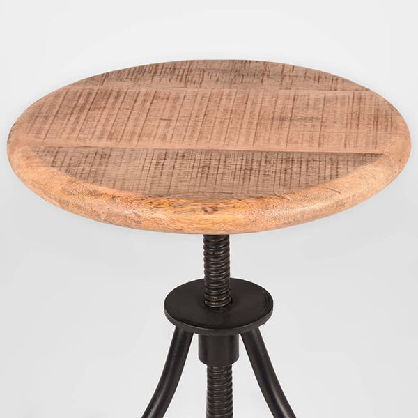 436705 LABEL51 Stołek Jaipur, 35 x 35 x 46-75 cm, drewniano-czarny