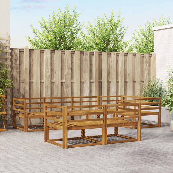 vidaXL Zestaw sof na zewnątrz 7 pcs Naturalny Lite Drewno Akacji
