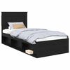 vidaXL Ramka ł&oacute;żka Z zagł&oacute;wkiem Czarny 75 x 190 cm Lite drewno sosnowe