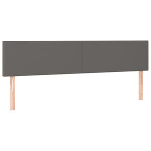vidaXL Zagł&oacute;wki, szare, 180x5x78/88 cm, sztuczna sk&oacute;ra