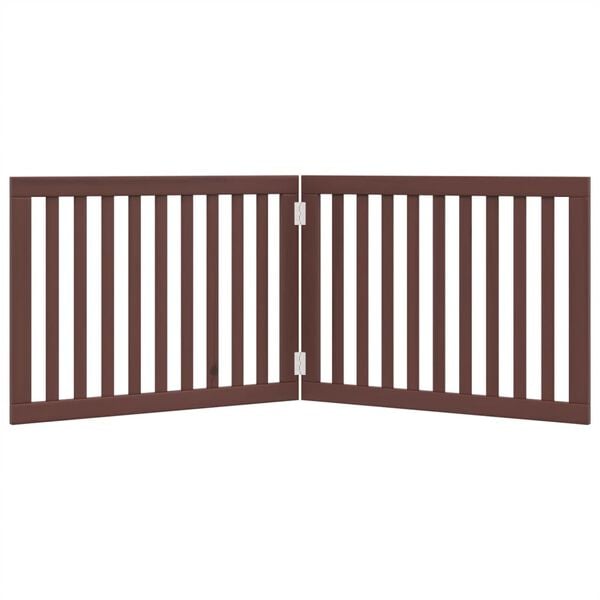 vidaXL Składana bramka dla psa, 2 panele, brąz, 160 cm