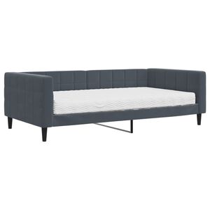 vidaXL Sofa z materacem do spania, ciemnoszara, 100x200 cm, aksamit