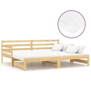 vidaXL Ł&oacute;żko wysuwane, 2 x (90x200) cm, lite drewno sosnowe