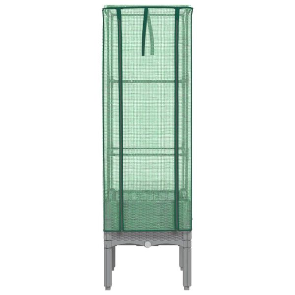 vidaXL Podwyższona donica ze szklarnią, wygląd rattanu, 40x40x140 cm