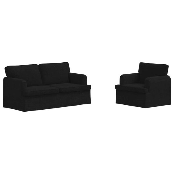 vidaXL Sofa 2 pcs Czarny 162 x 80 x 85 cm tkanina