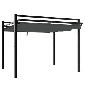 vidaXL Altana ogrodowa ze zwijanym dachem, antracytowa, 3x3 m