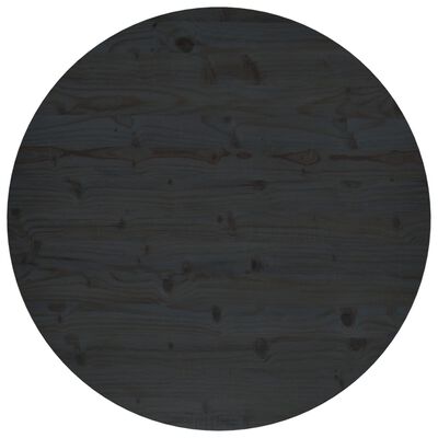 vidaXL Blat stołu, czarny, Ø90x2,5 cm, lite drewno sosnowe