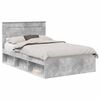 vidaXL Ramka ł&oacute;żka Betonowy 120 x 200 cm Lite drewno sosnowe