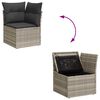 vidaXL Zestaw Sof na Ogr&oacute;d z poduszką 7 pcs Jasnoszary Rattan poli