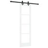 vidaXL Drzwi przesuwne Biały 61 x 198,5 cm Lite drewno sosnowe i szkło
